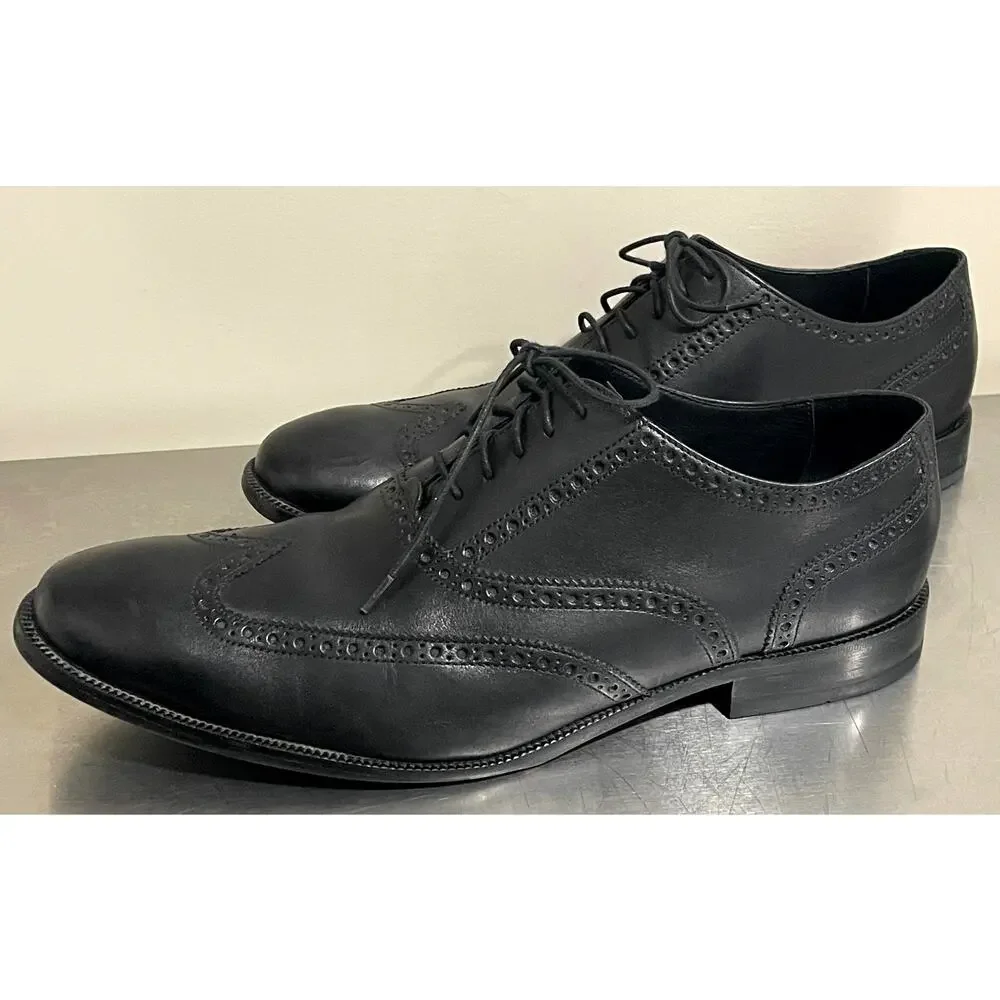 Cole Haan Batlin Oxford Wingtip Black Leather Dress Shoes Men's Sz 13